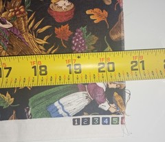 Vintage Thanksgiving Harvest Cotton Print Cynthia Harts Holiday 20×40″ Pre2000s