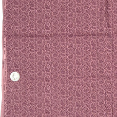 VTG Paisley Light Maroon Small Print Cranston Cotton Fabric 2 YDS READ As Is