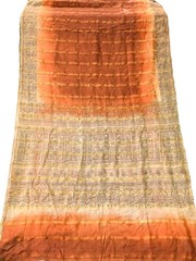 Pure Tussar Sari, Silk Fabric 5 Yard, Recycled Natural Vintage Fabric TSS3294