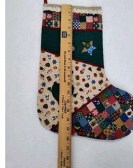Cranston Country Patchwork Print Fabric Cut & Sew Christmas Stocking Completed-A