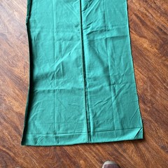Vintage Christmas Green cotton velvet velveteen fabric used 40″ L x 16-21″ W