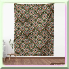 Marigold Seafoam Paisley Waterproof Fabric 36×58 inches