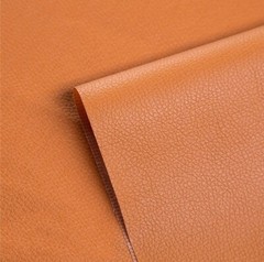 Orange brown Solid Litchi texture FAUX LEATHER ROLL 12″ x 55″ ADHESIVE BACKING