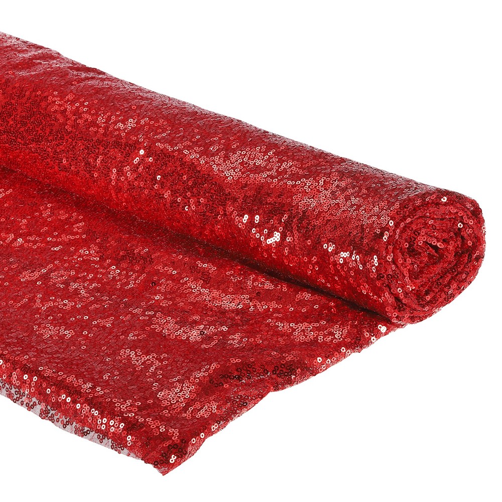 Red Fabric Sequins, 4 Yards Length 4.9 Feet Wide, Fabric Net