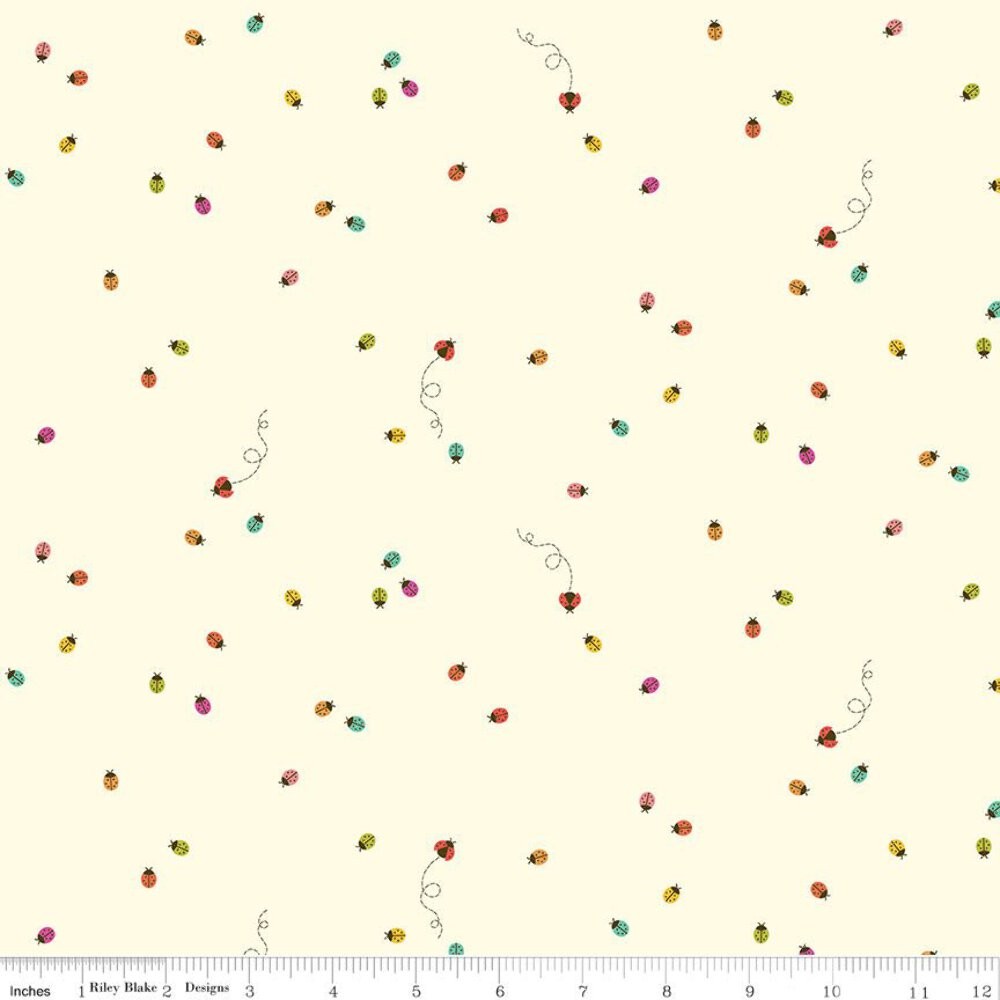 Hush Hush 5 Little Ladies Ladybug Fabric by the Yard or Fat Quarter – Riley Blak