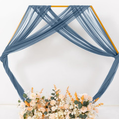 MLMC Dusty Blue Wedding Arch Draping Fabric 1 Panel 29″ X 20 FT Extra Long Gauze