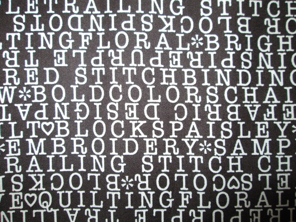 SEWING KNITTING WORDS TEXT CRAFTING BLACK WHITE COTTON FABRIC FQ