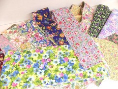 Floral Squares, Remnants & Strips, 100% Cotton Fabric – 2 lbs 11 oz Bundle