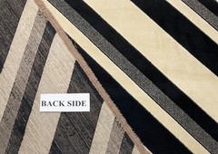 LJ GROUNDWORK SERENO STRIPE MALT ONYX BLACK VELVET FABRIC BY 1/2(0.5) YARD 50″W