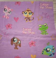 littlest pet shop fun fabric sheet scrap 12 x 10 inch gently used