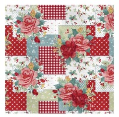 The Pioneer Woman Cheerful Rose Patchwork Fleece Fabric 2yards Blanket Throw NEW