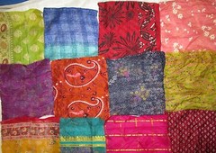 BB LOT PURE SILK Antique Vintage Sari Fabrics REMNANT 24 pcs 8inch MIXED COLORS
