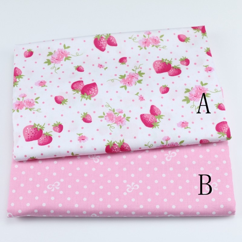 50cm*160CM Pink Strawberry 100%cotton fabric Quilting Clothes Bedding Sewing A69