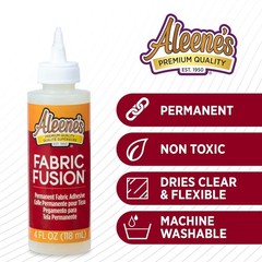 Aleene’s Fabric Fusion 4oz Glue – Permanent, Washable, Flexible for All Fabrics