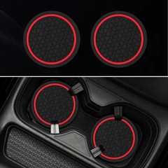 Hiseanllo 6PCS Red Car Accessories Set, Carbon Fiber Microfiber Leather Steer…