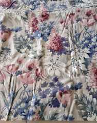 Vtg 1987 House ‘N Home Pink Purple Teal Floral Drapery Fabric 54″ 6.5 Yards