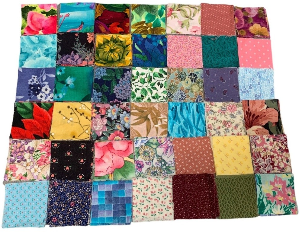 Fabric Squares Precut 2″ Pack 168 Pieces Floral Patterns Quilting Sewing Craft