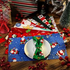 16 Pieces Winter Fat Fabric Bundle Quarters Snowman Snowflake Patterned Cotto…