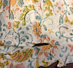 VTG `70s Colorful Floral Paisley Polyester Nylon NO Stretch 34″ X 69″ FUNKY