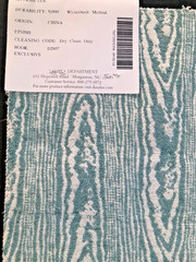 DURALEE Tree Bark in Aqua 17 1/2 x 17 3/4″ Woven Damask Fabric Sample