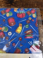 Jo-Ann Fabric Quarters 18×21 inch Novelty Cotton Spools Thread Needles