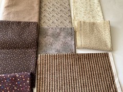Quilting Sewing Crafts Material Lot Andover #4262 Browns Burgundy Floral Solid