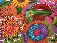 fabric Butterfly Flower Fish By M, Liss 43″ X 50”BTY 966