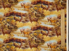 FAT QUARTER WHITETAIL DEER MEADOW DOE TROPHY BUCK FIELD 100% COTTON FABRIC FQ