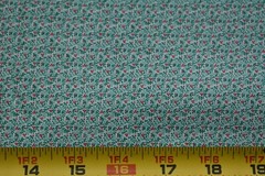 By 1/2 Yd, Vintage, Green & Red Calico on White Quilt Cotton, Marcus, N6443