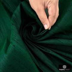 Bottle Green 100% Pure Silk Fabric By The Yard, 41 inches width Silk Fabric