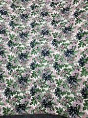 Fabric By The Yard Green Leaves Blush Mauve Floral Brocade Chenille Upholstery