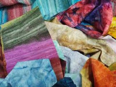 Lunn Fabric Scraps 1 Pound ~4 Yards Handpaints & Prisma Dyes Grab Bag Scrap