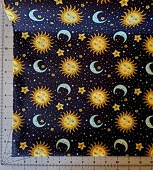 “Ink Chronicles” Sun, Moon, Stars, Celestial Fabric!100% Cott•1yd *BTY*Fast Ship