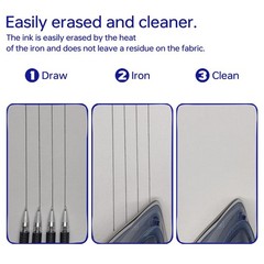 4 Heat-Erasable Fabric Pen Barrels with 20 black 24 Count (Pack of 1),