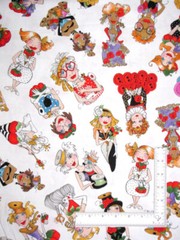 Loralie Sewing Lady Fabric By The Yard White Sew Curious Loralie Designs Cotton