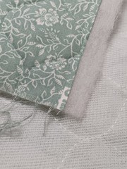 3 Pieces of Quilted Fabric Nylon Backed Pink Lavender Green .25 yd each x 25″