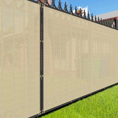 5ft beigePrivacy Fence Screen Patio Yard 95% Blockage Mesh w/Gromment
