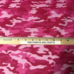 MDG CAMO 100% med cotton fabric by the yard – HOT PINK – various shades of pinks
