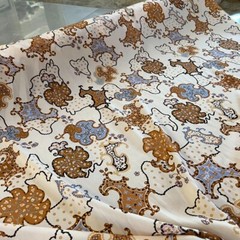 100% Mulberry Silk 23 Momme Heavy Fabric Vintage Print 55″ wide 1 meter XX130