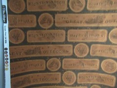 Western Theme SAYINGS ALLOVER Peter Horjus Cotton Fabric BROWN SBTYx44 NEW