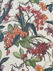 Vintage Cyrus Clark ” Caribe ” Orchid Floral Chintz Fabric 12 yds 53.5 in wide