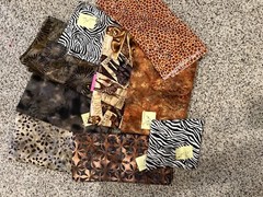 Fabric Bundle Quilters Cotton Quality Animal Prints, Browns Earthy Tones