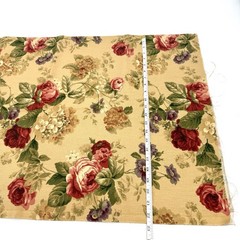 2 Yards Vintage Fabric Shabby Cottagecore Large Flora Cotton Drapery Upholstery