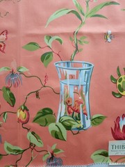 THIBAUT Orange SWEET LIFE FISH BOWL Pattern 25″ Square Cotton Sateen Fabric