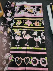 Cotton fabric 3 pieces, Panel Flams Loralie Harris for Loralie Designs: