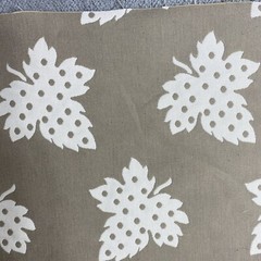 Grape Leaves Floral Double Sided Reversible Beige Cream Garden Upholstery 3 yd