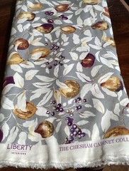 Rare 4 1/3 Yards Chesham Cabinet Collection “Fruit Billett-Grey Berry Fabric