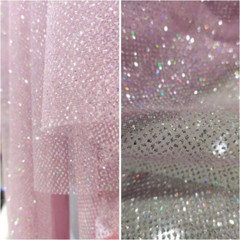 Sequin Glitter Mesh Tulle Fabric Backdrop Cloth Wedding Decor Crafts Costume Sew