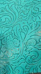 Turquoise Western faux leather vinyl 12″ x 54″ rolls sewing embroidery purses