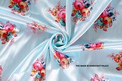 By Yard Elegant Floral Dress Material Soft Satin Silky Fabric Imitate Silk Craft